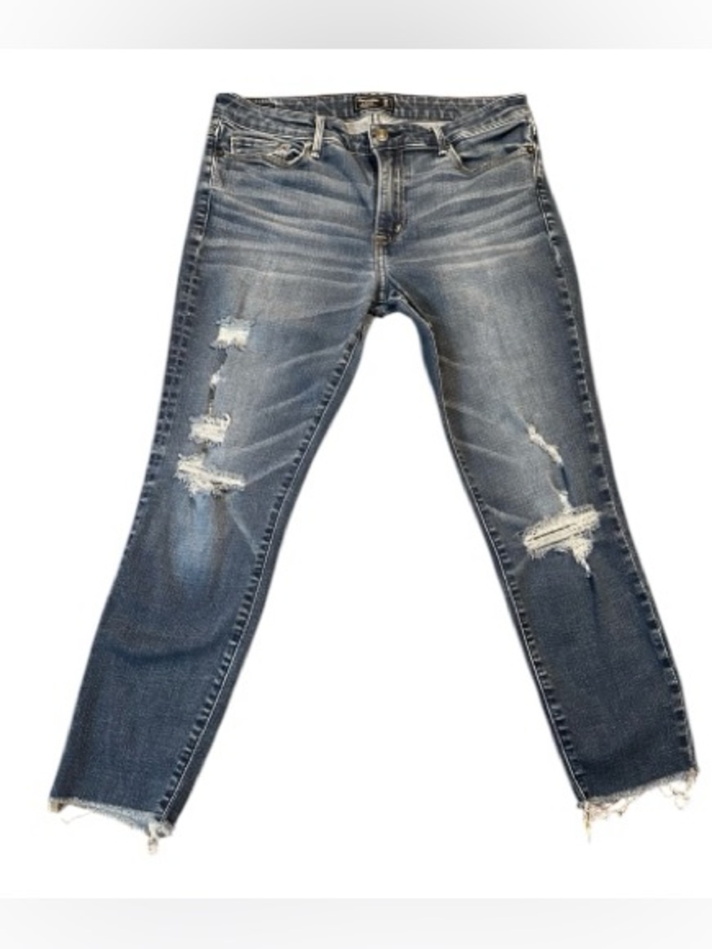 Abercrombie & Fitch Harper Distressed Mid-rise Ankle Jeans